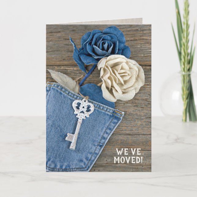 Carte Nouveau rose de denim Home avec clé (Devant)