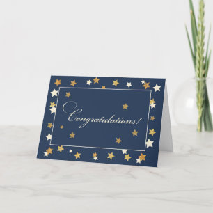 Carte Nouveau travail Félicitations Marine Gold Effect S