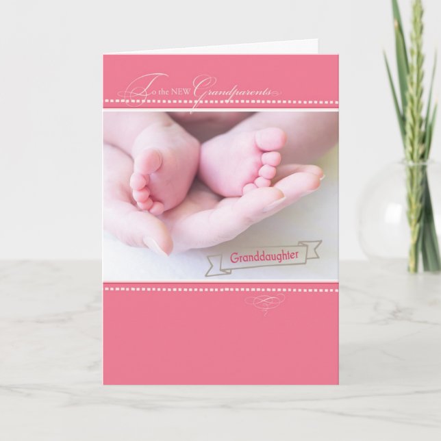 Carte Nouveaux grands-parents, première petite-fille (Devant)