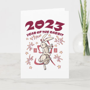 Carte Nouvel An chinois 2023 - Année du lapin