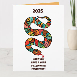 Carte Nouvel An Chinois Du Serpent En Bois 2025