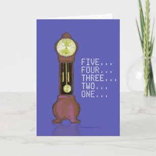Carte Nouvel An Dormir / Réveil Horloge Grand-Père