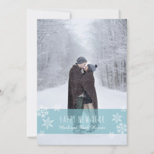 Carte Nouvel An Snowflakes (BLUE)
