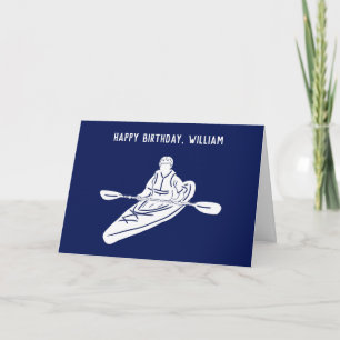 Carte Nouvel anniversaire de la Marine des Kayakers Bleu
