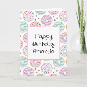 Carte Nouvel anniversaire du Motif de beigne coloré