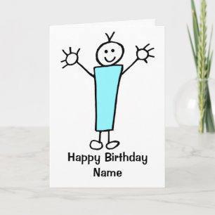 Carte Nouvel anniversaire mignonne Boy Blue