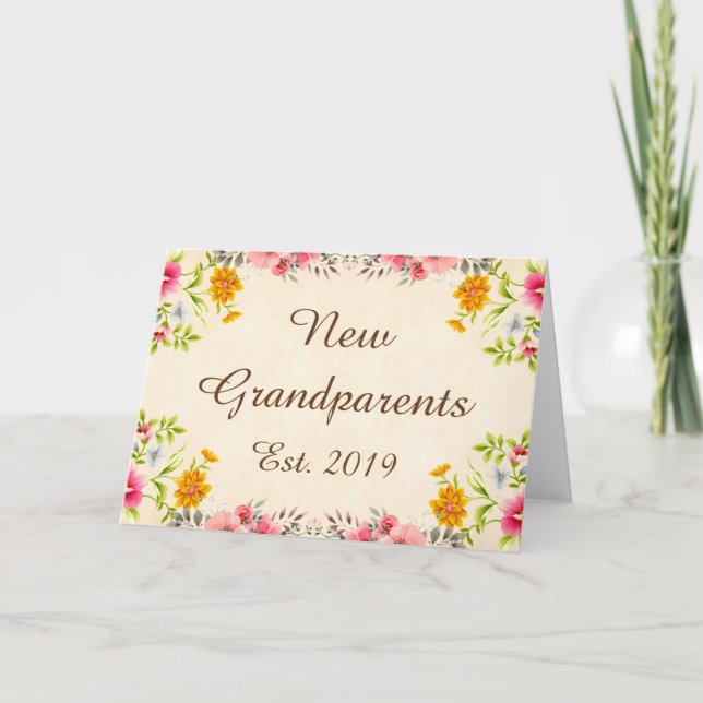 Carte Nouvel est de grands-parents. 2019 arts floraux (Devant)