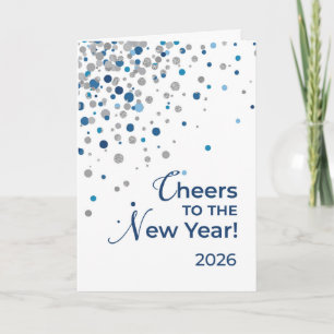 Carte Nouvelle Année 2026 d'affaires avec un look argent
