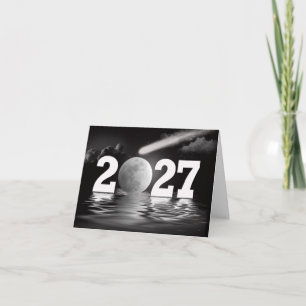 Carte Nouvelle Année 2027 Pleine Lune Entreprise Merci