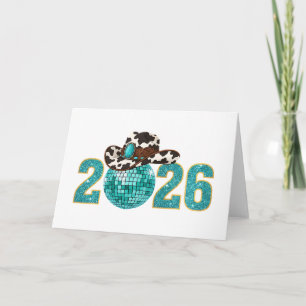 Carte Nouvelle Année Cowgirl Occidental 2026