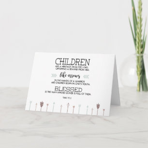 Carte Nouvelle écriture de bébé Verse avec flèches