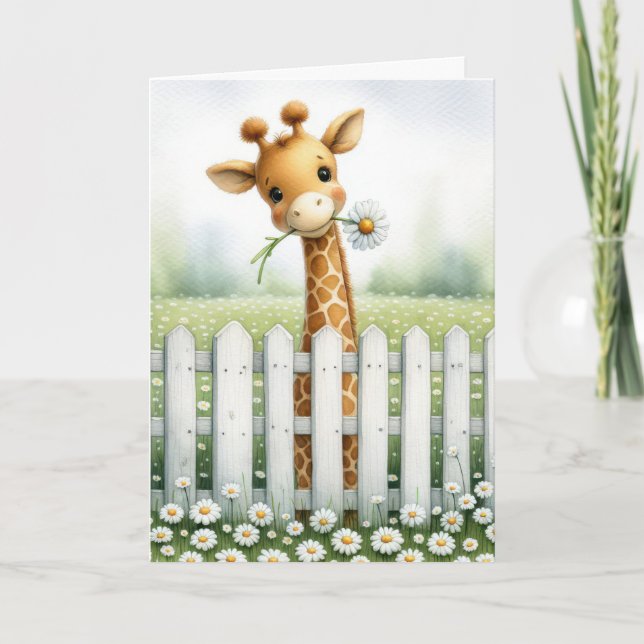 Carte Nouvelle Giraffe Bébé Avec Maisy (Devant)