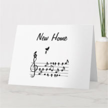 Nouvelle maison, oiseau chanteur portant la clé de