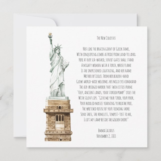 Carte Nouvelle statue de la liberté de Colossus (Devant)