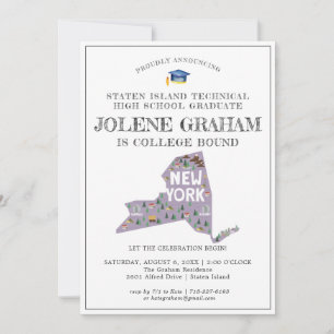 Carte Nouvelle York   Fête de fin d'études pour un dépar