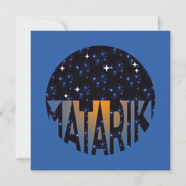 Carte Nouvelles étoiles sept sœurs de Zealand Maori MATA (Devant)