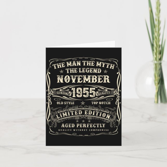 Carte November 1955 70th Birthday For Men 70 Year Old Bd (Devant)