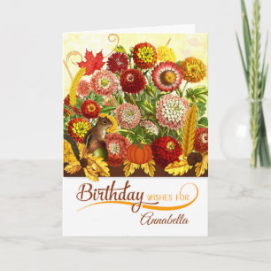 Carte Novembre Anniversaire Chrysanthemum Jardin avec no