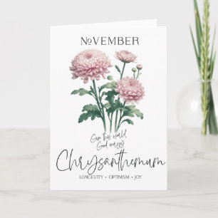 Carte Novembre Anniversaire Mois de naissance Fleur Chry