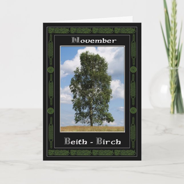 Carte Novembre Celtic Druid Birthday Tree (Devant)