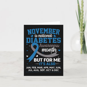 Carte Novembre c'est le diabète Awareness Month Blue et