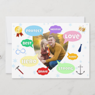 Carte Nuage de mots de photo de la fête des pères Meille