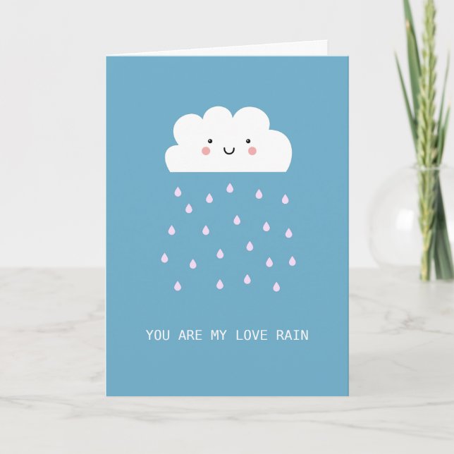 Carte Nuage souriant mignon romantique Tu es mon amour P (Devant)