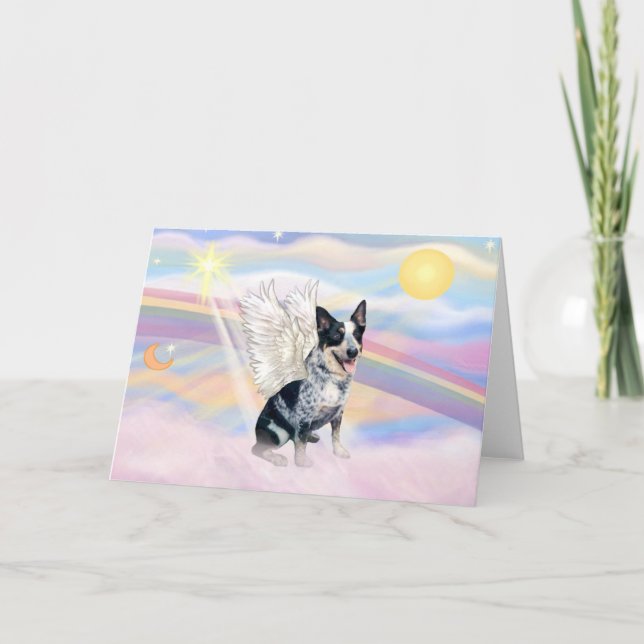 Carte Nuages - Australian Cattle Dog Angel - Carré (Devant)