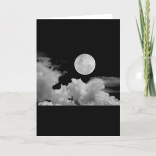 Carte NUAGES DE Pleine lune NOIR ET BLANC