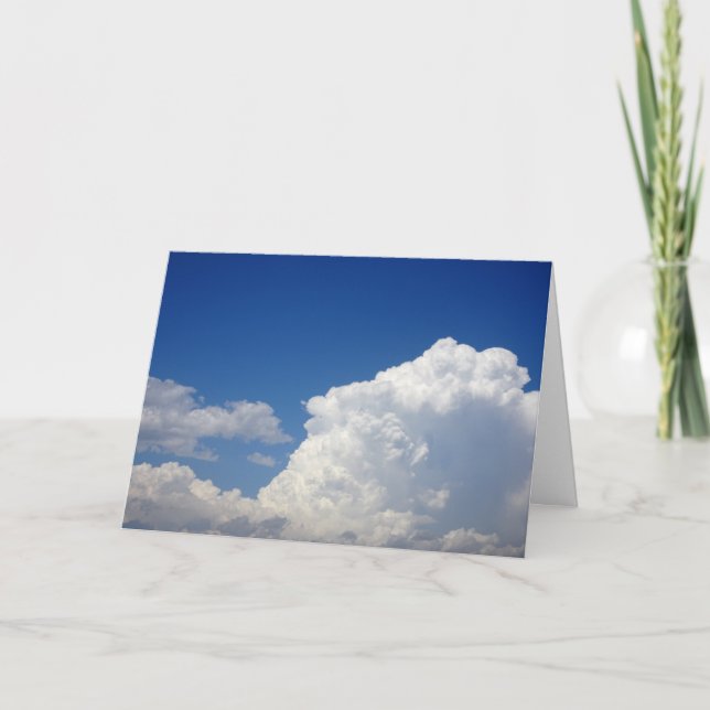 Carte Nuages de Puffy blanc dans le ciel bleu Arrière -  (Devant)