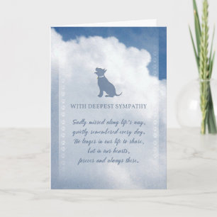 Carte Nuages de Sympathie de chien dans nos coeurs toujo