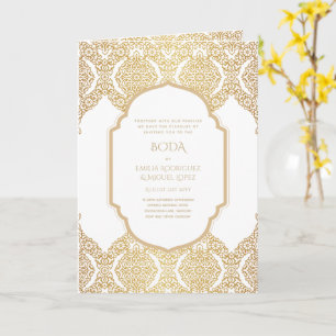 Carte Nuestra Boda GOLD 4age Mariage espagnol INVITE