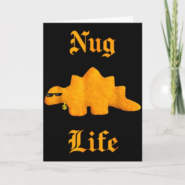 Carte Nug Vie Dinosaur Poulet Nugget Drôle Rétro  (Devant)