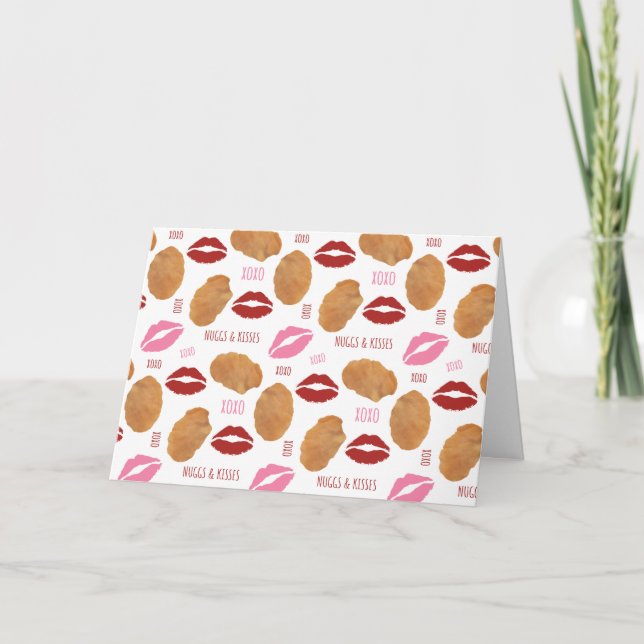 Carte Nuggs & Baisers Poulet Nugget Lips Saint Valentin (Devant)