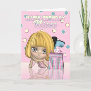 Carte Nuit Anniversaire Avec Jolie Petite Fille Et