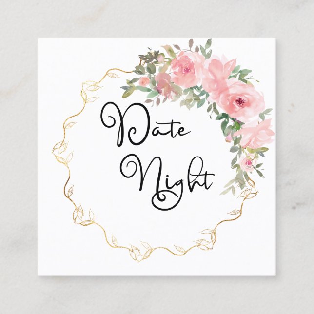 Carte Nuit Aquarelle Lush Blush Rose Floral (Devant)