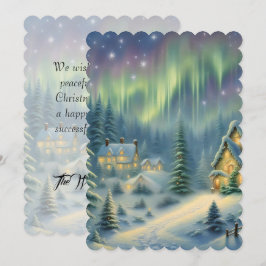 Carte Nuit de Noël magique dans la forêt sous les étoile
