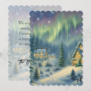 Carte Nuit de Noël magique dans la forêt sous les étoile