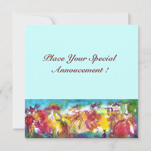 Carte NUIT DU CARNAVAL, Masque Mardi Gras, Danse, Musiqu