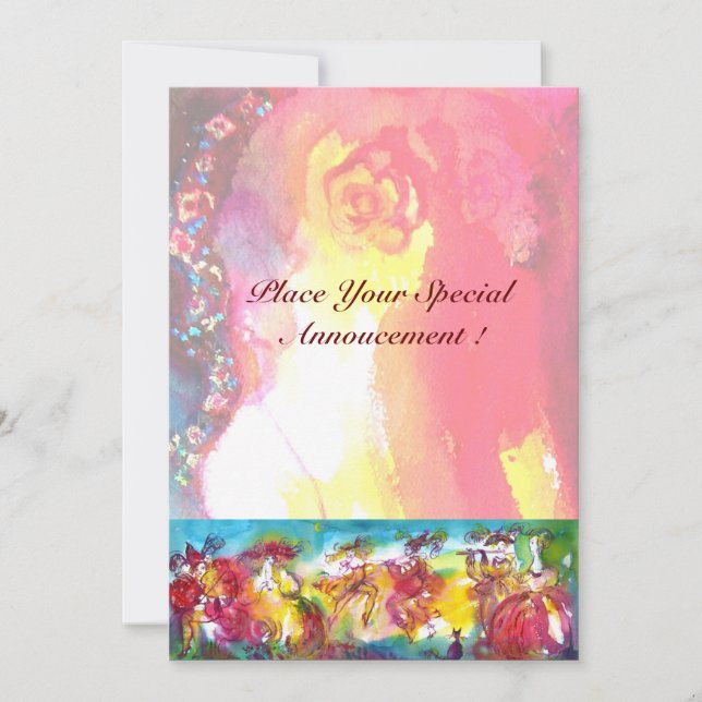 Carte NUIT DU CARNAVAL, Masque Mardi Gras, Danse, Musiqu (Devant)