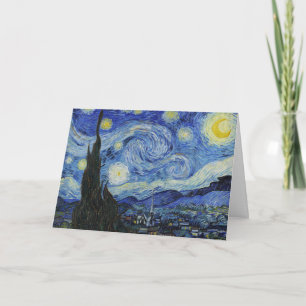 Carte Nuit étoilée de Van Gogh ciel bleu tourbillonnant 