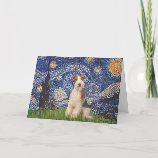 Carte Nuit étoilée - Fil Fox Terrier 3 (Devant)