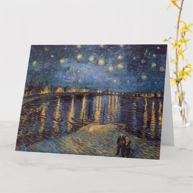 Carte Nuit étoilée sur le Rhône par Vincent Van Gogh (Fleur jaune)