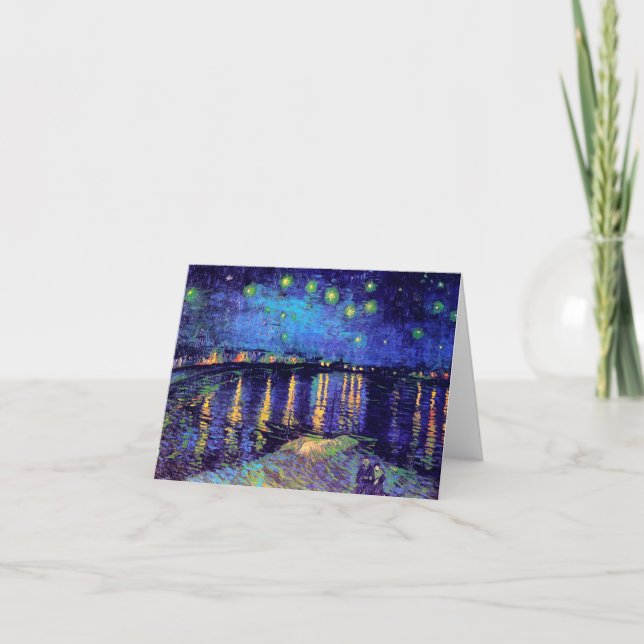 Carte Nuit étoilée sur le Rhône Van Gogh Art (Devant)