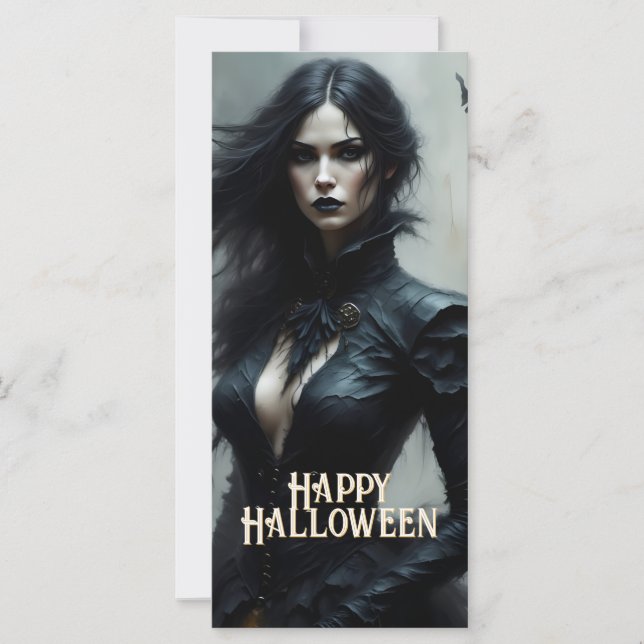 Carte Nuit gothique d'Halloween de mystère (Devant)