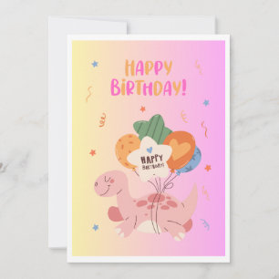 Carte numérique d'anniversaire rose délicieuse