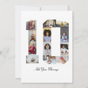 Carte Numéro 10 Photo Collage Poster