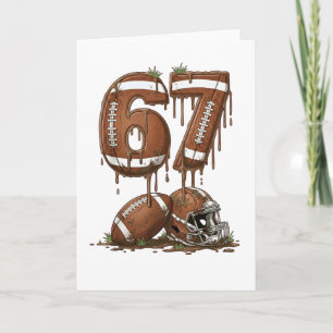 Carte Numéro de football 67 Style Grunge Boueux Sports.