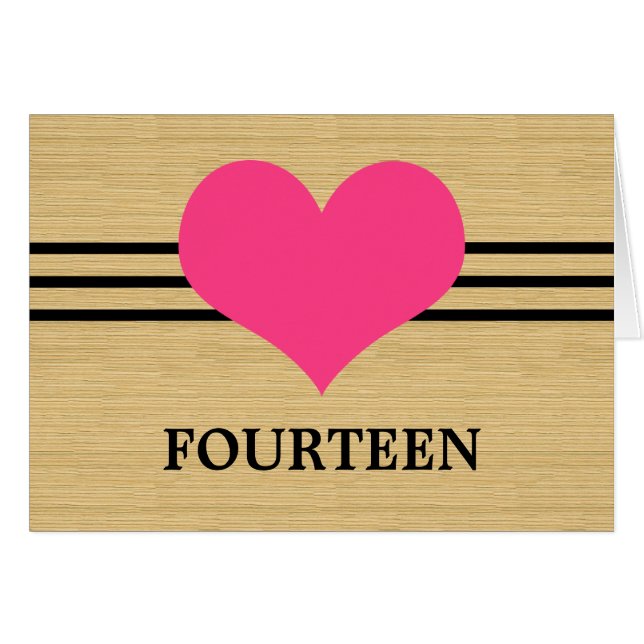 Carte Numéro de la table Coeur moisi-bois, rose (Devant horizontal)
