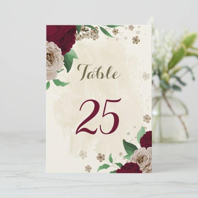 Carte numéro de la table de fleurs de champagne de (Debout devant)